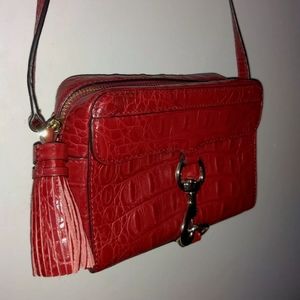 Rebecca Minkoff Crossbody Bag Red Leather Croc